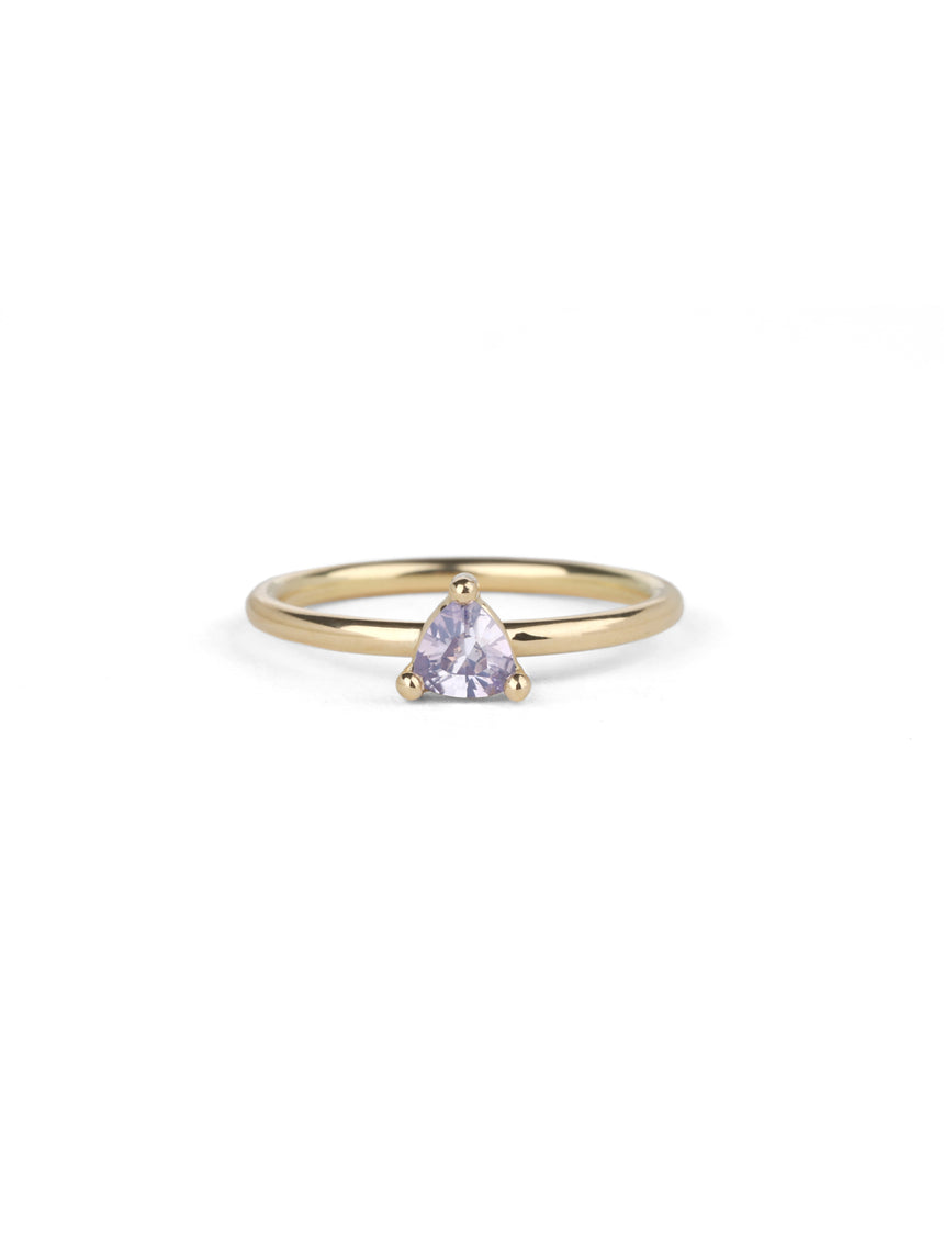 Lilac Sapphire Trillion Solo Ring