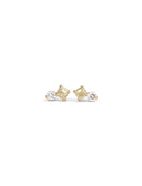 Yellow Natural Diamond Asscher Duo Earrings