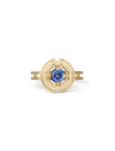 Blue Sapphire Compass Three Circle Ring