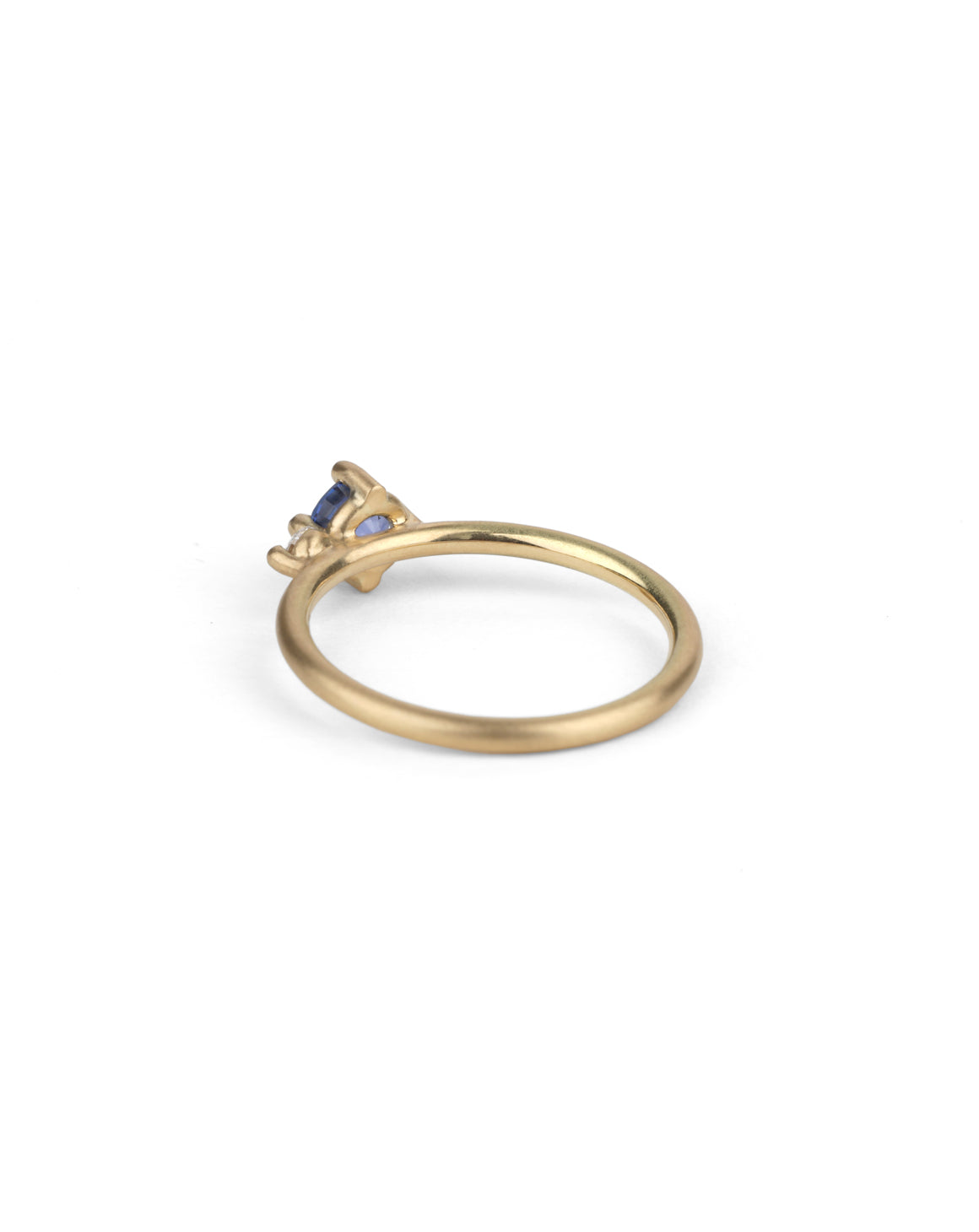 Blue Sapphire and Diamond Duo Ring