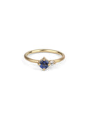 Blue Sapphire and Diamond Duo Ring