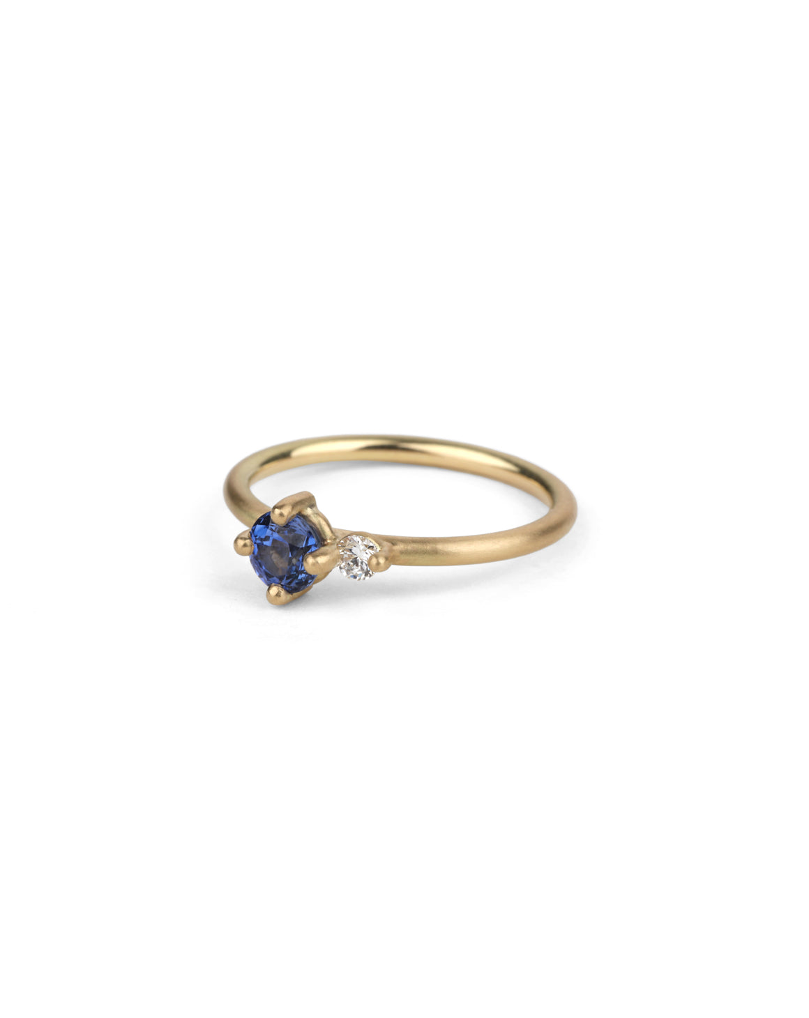 Blue Sapphire and Diamond Duo Ring