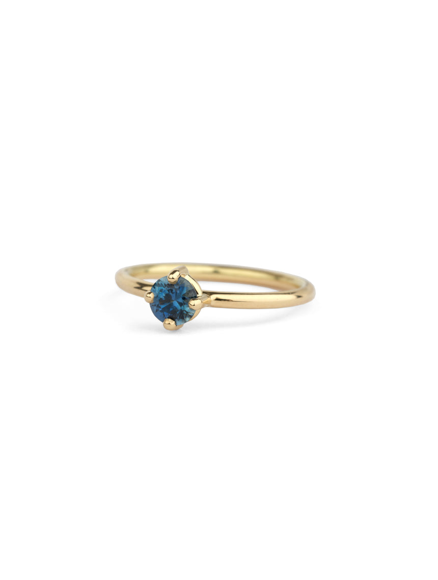 Blue Sapphire Round Solo Ring - 0.47ct