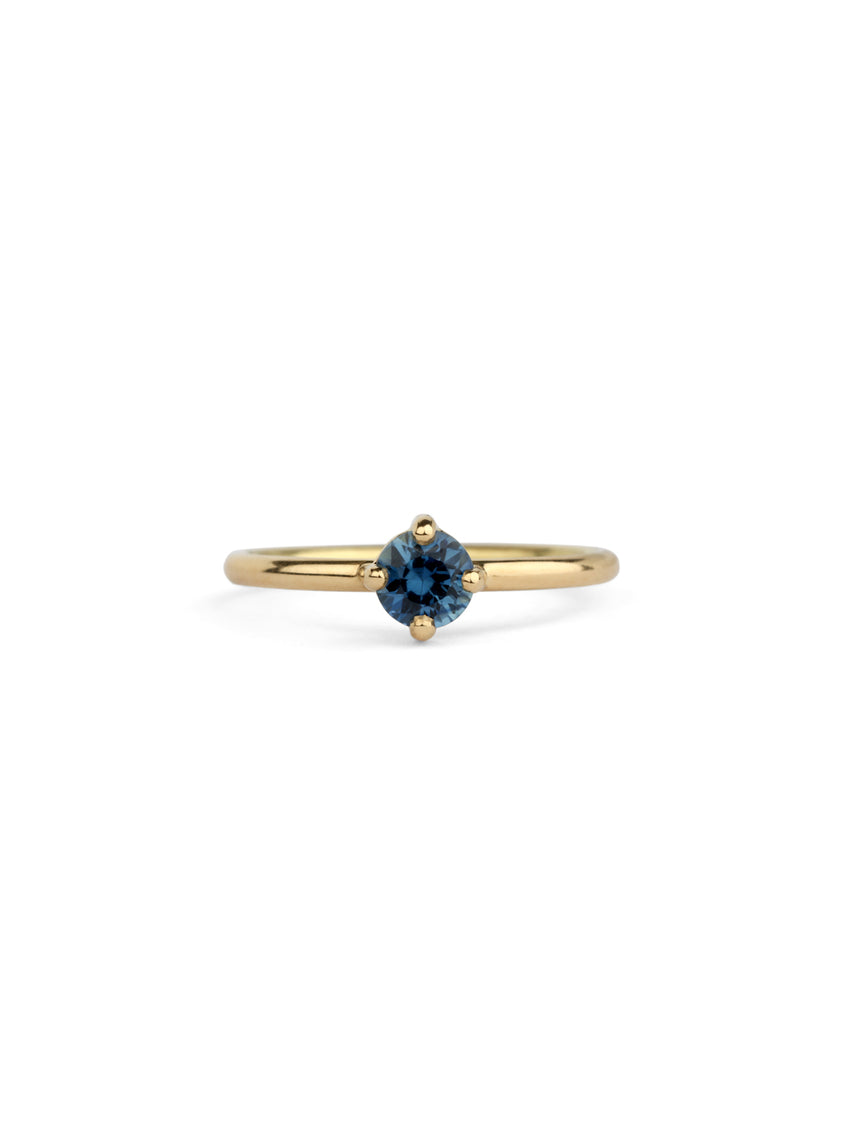 Blue Sapphire Round Solo Ring - 0.47ct