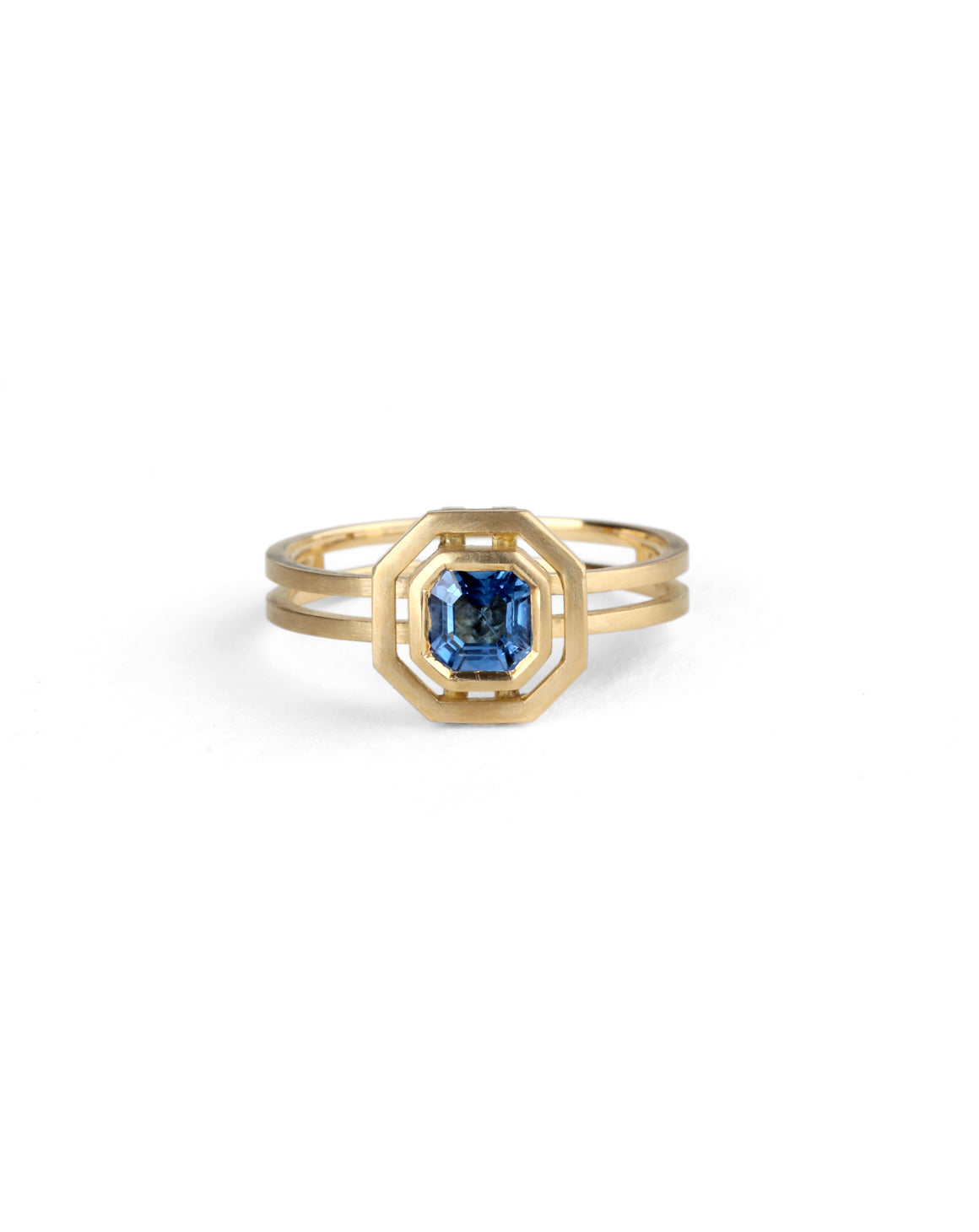 Blue Sapphire Octagon Super Nova Ring