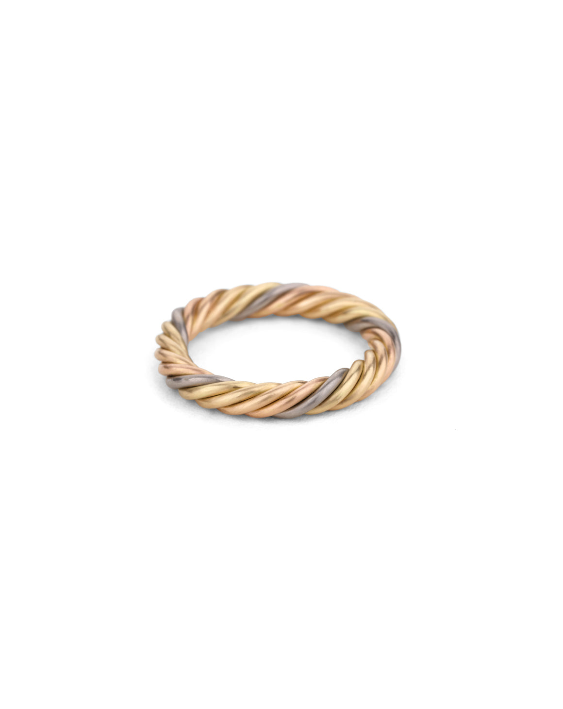 Five Strand Rope Ring - Multi Gold - Heavy