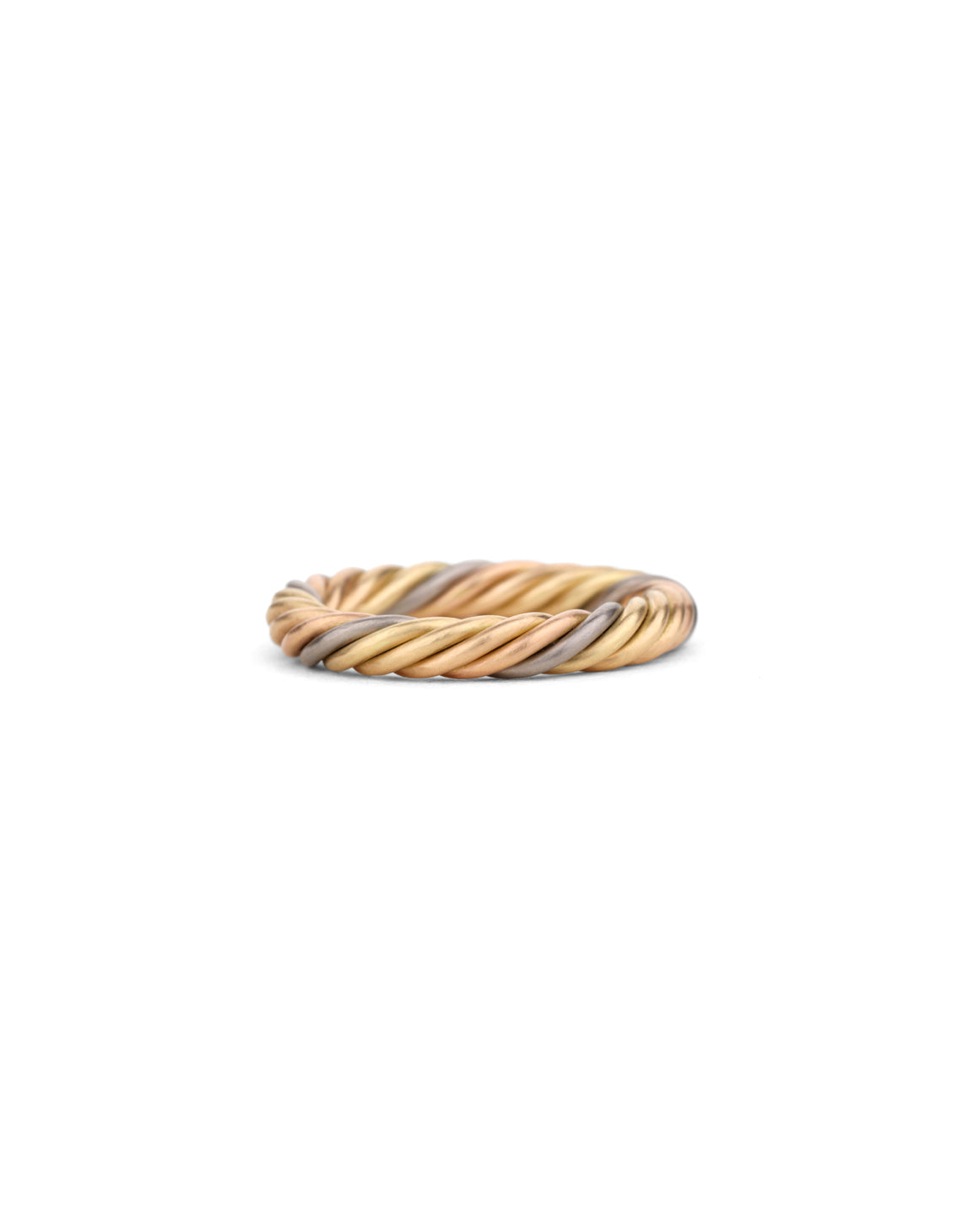 Five Strand Rope Ring - Multi Gold - Heavy