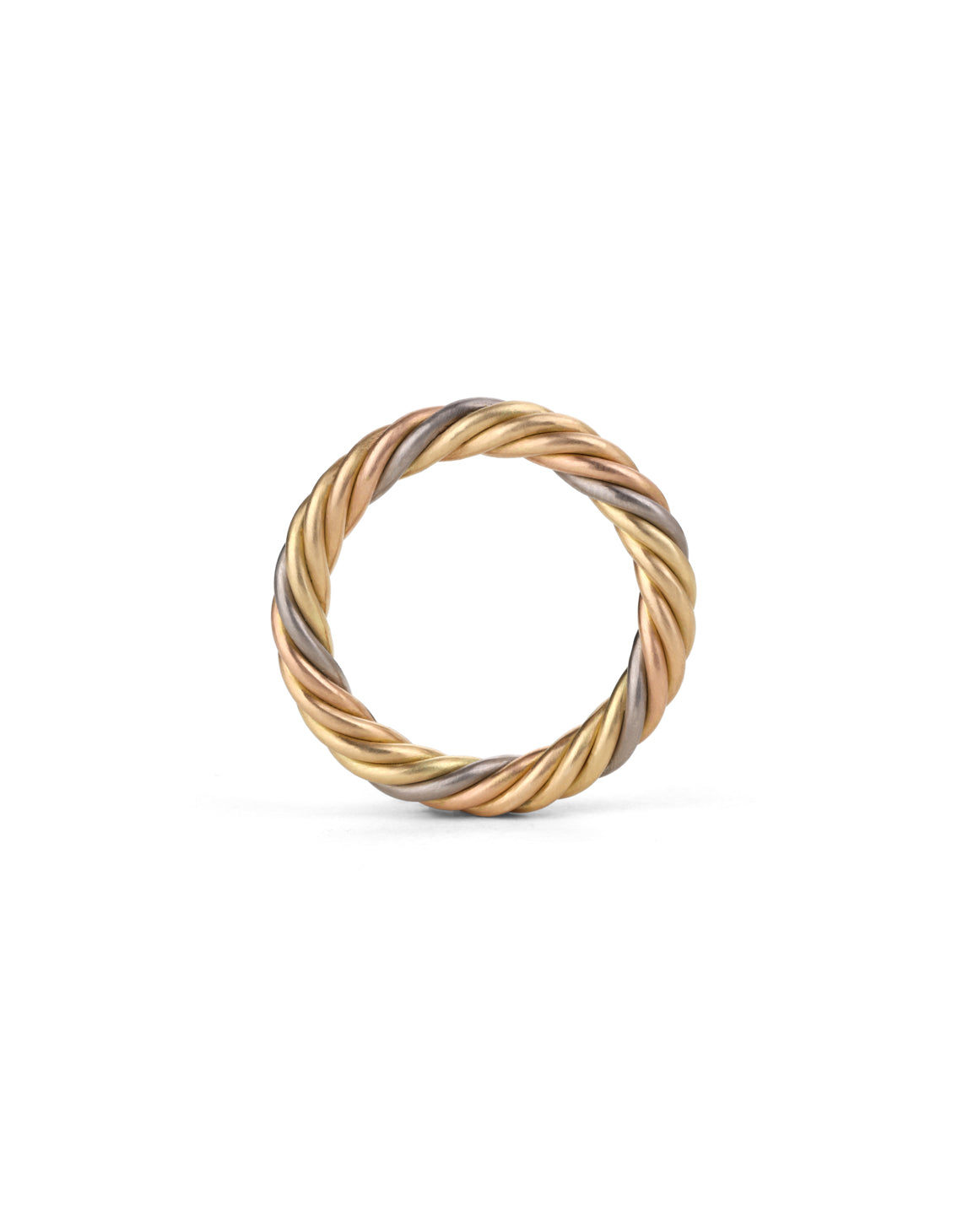 Five Strand Rope Ring - Multi Gold - Heavy