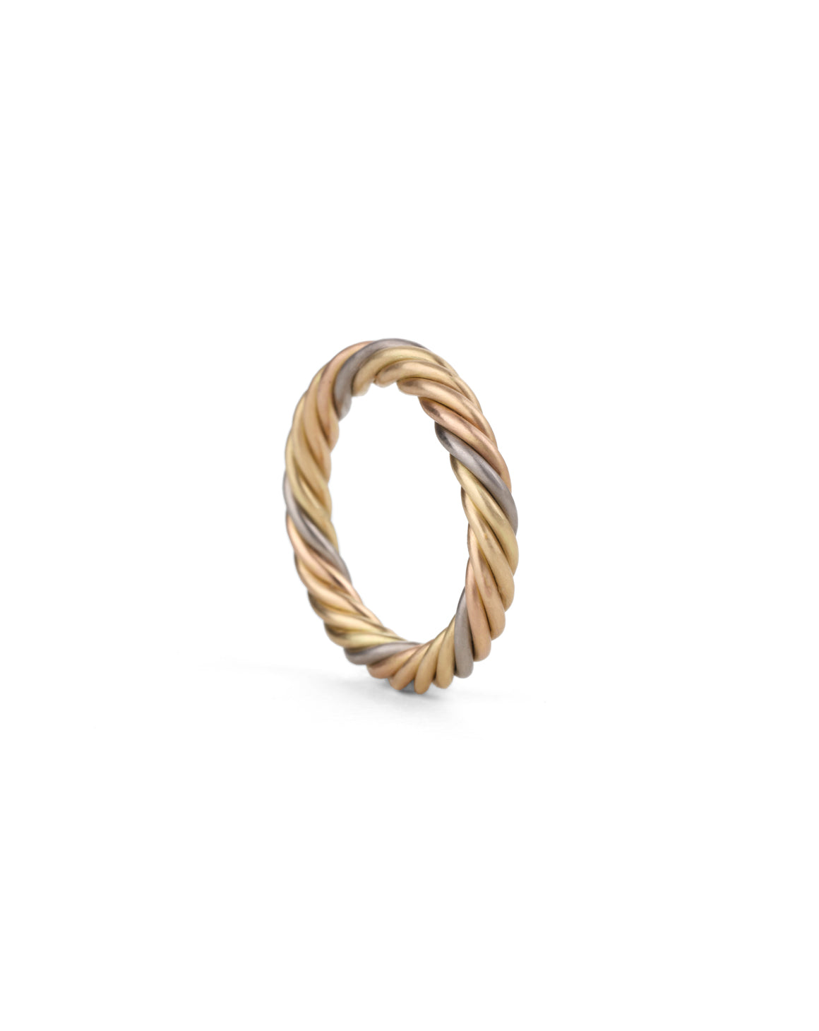 Five Strand Rope Ring - Multi Gold - Heavy