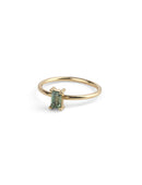 Green Sapphire Rectangle Sapphire Solo Ring