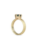 Green Sapphire Oval Solo Triad Ring