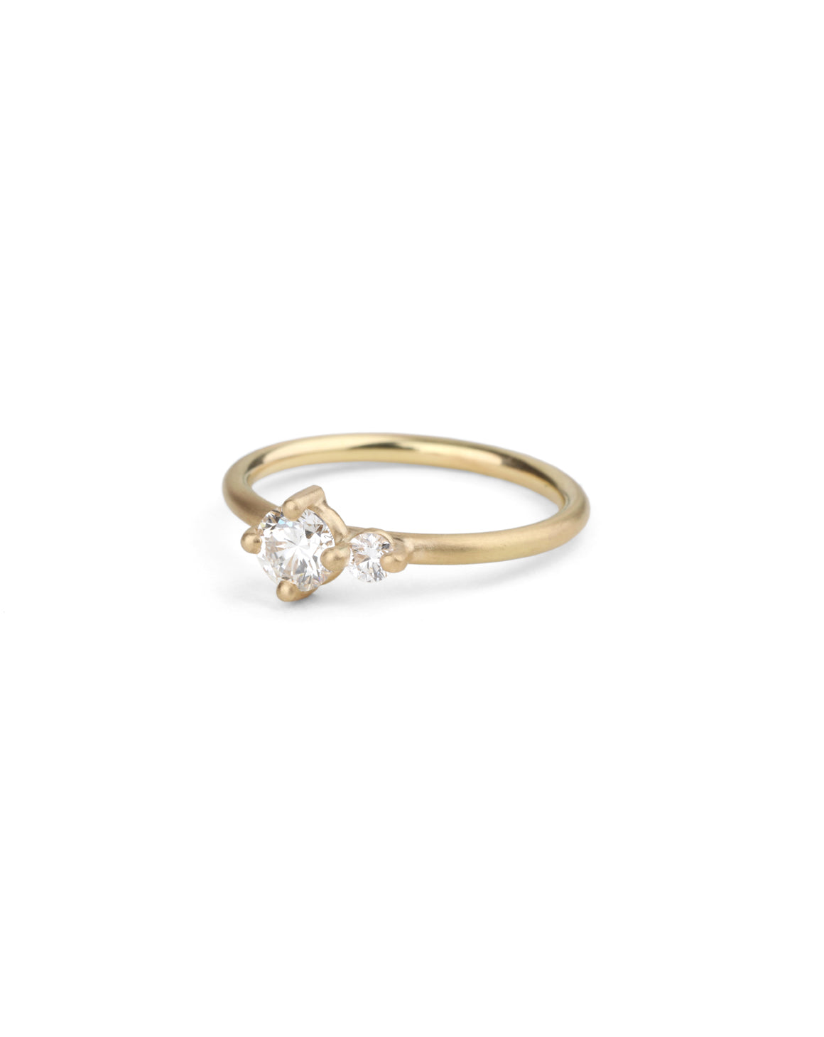 Natural Diamond Round Duo Engagement Ring - Medium