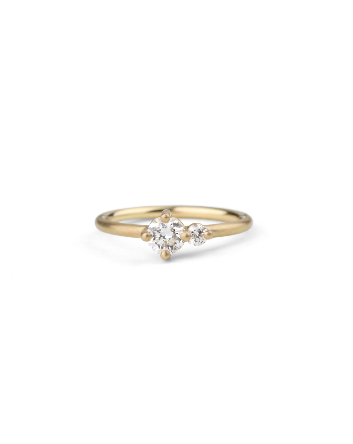 Natural Diamond Round Duo Engagement Ring - Medium