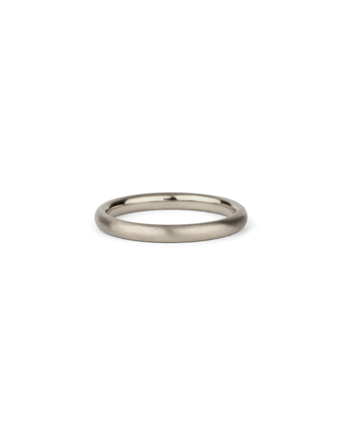 Oval Satin Wedding Band - 2mm