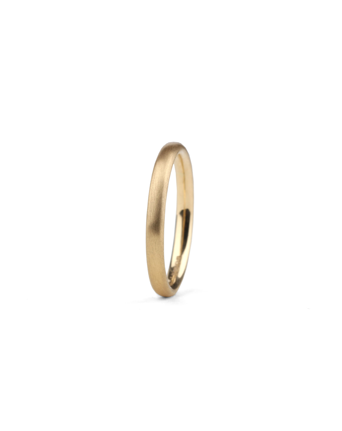 Oval Satin Wedding Band - 2mm