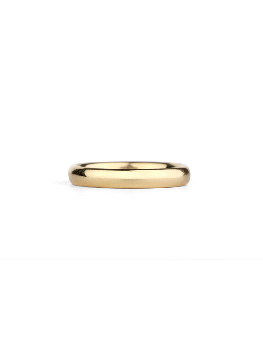 Oval Polished Wedding Band - 3mm