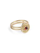 Red Garnet Mini Double Nova Ring