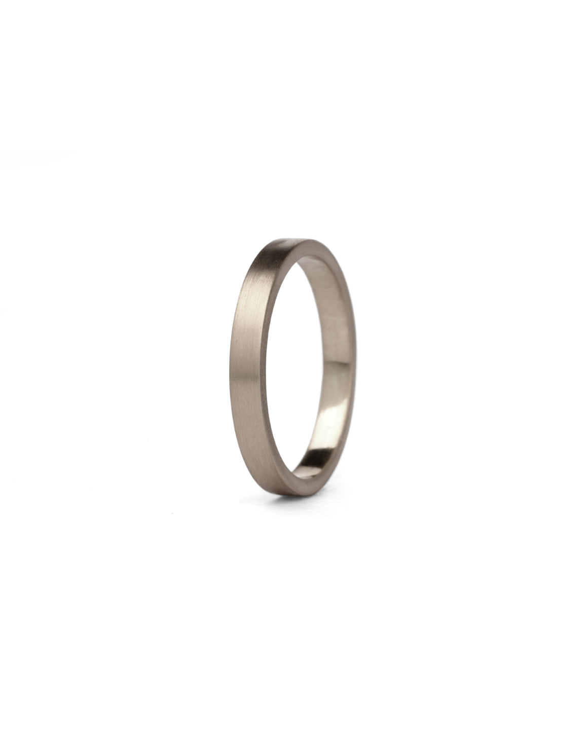 Rectangle Satin Wedding Band - 2.5mm