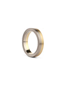 Multi gold wedding flat band. 18ct yellow and white gold.