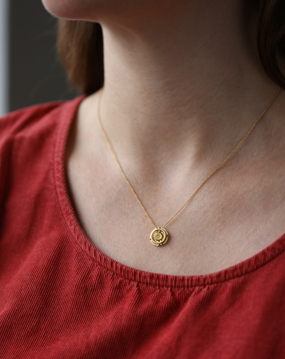 Yellow Sapphire Four Circle Necklace