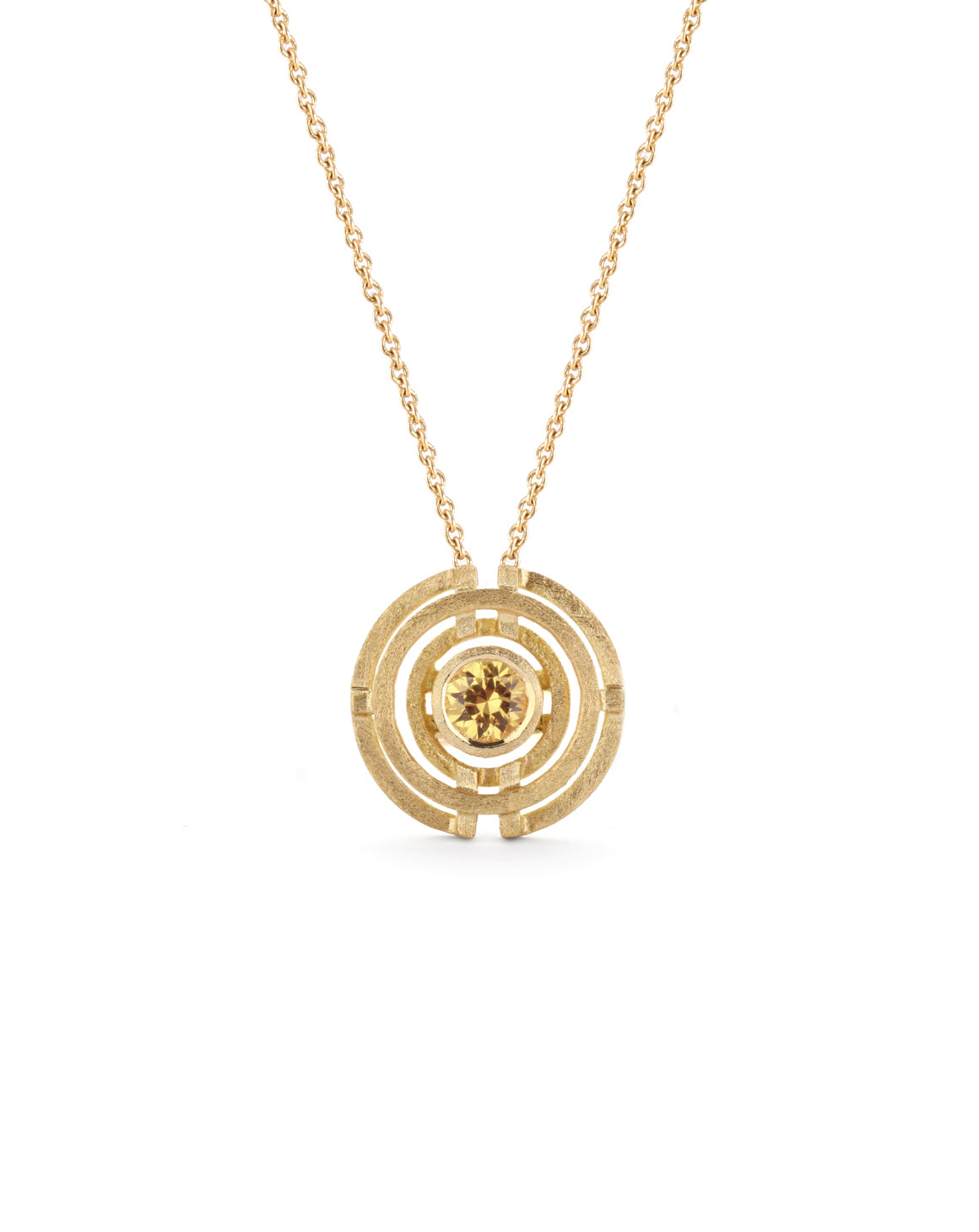 Yellow Sapphire Four Circle Necklace