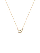 18ct yellow gold bolt ring, necklace fastening.