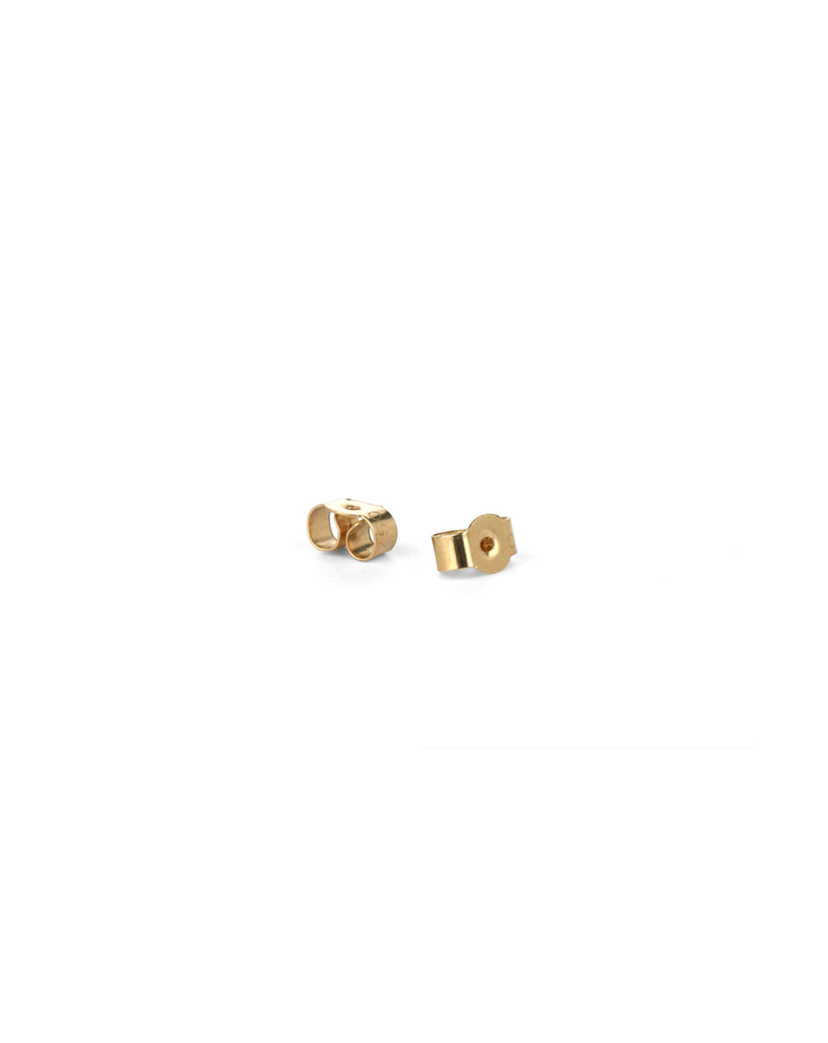 18ct yellow gold ear scrolls. Earring fasteners.