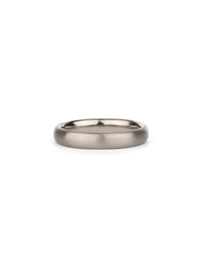 Oval Satin Wedding Band - 4mm