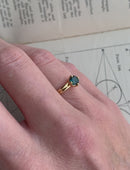 Teal Australian Sapphire Dyad Engagement Ring