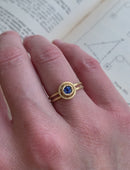 Medium Blue Sapphire Small Nova Ring