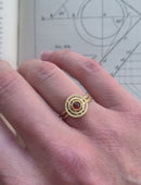 Red Garnet Mini Double Nova Ring