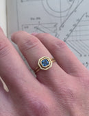 Blue Sapphire Octagon Super Nova Ring